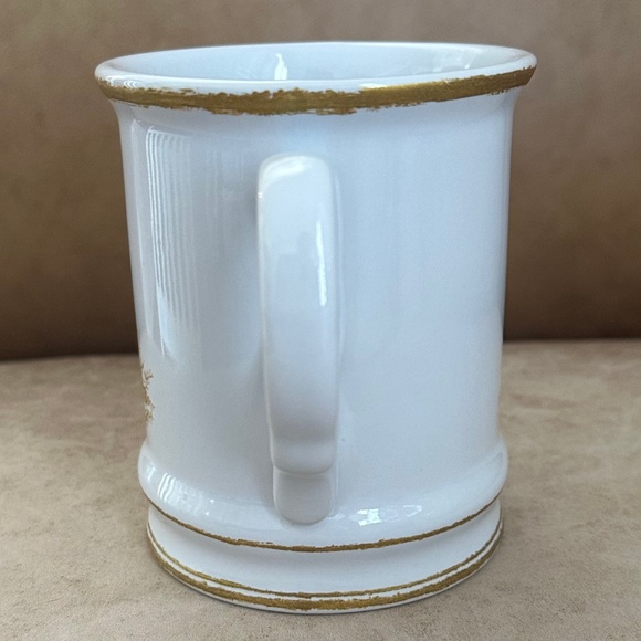 Set of 3 Williams-Sonoma Gold Christmas Tree 4 1/2" Mug White/Gold Holiday - Picture 6 of 10